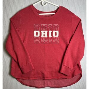 STATE OF MINE Ohio LOGO Long Sleeve Women's Size XXL Fleece Pullover Embroidered
